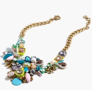 J. Crew brulee multicolored neon statement necklace